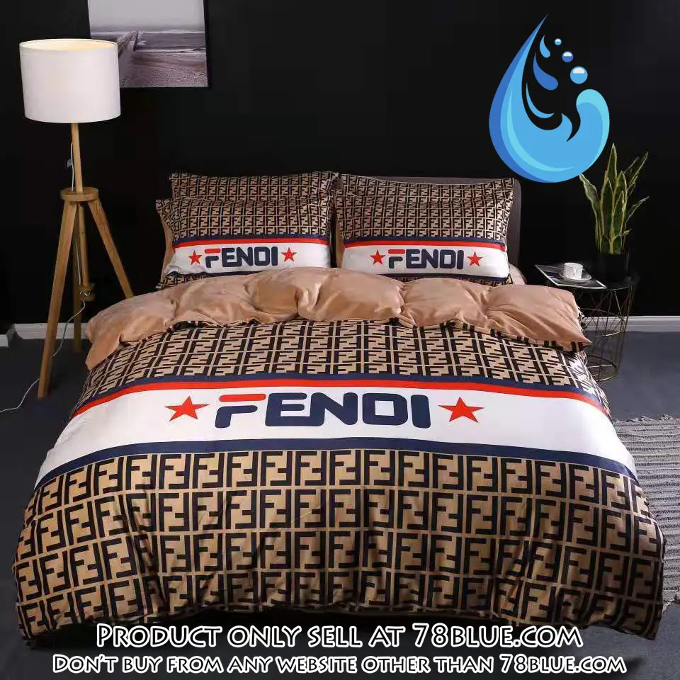 Fendi luxury logo fashion brand premium bedding set home decor hqn 78b5612334